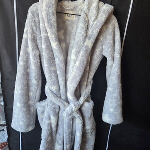 UGG Soft Gray Hooded Robe